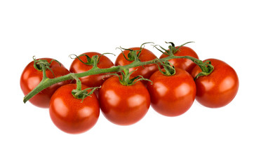 Cherry tomatoes isolated over white background