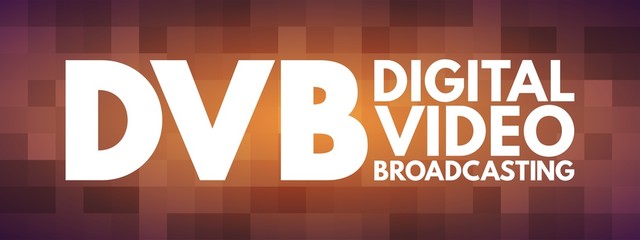 DVB - Digital Video Broadcasting acronym, technology concept background