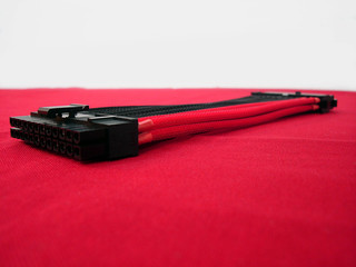 24 pins computer adapter cable sleeved meshed