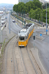 Fototapeta na wymiar Public Transport Tram in Budapest Hungary