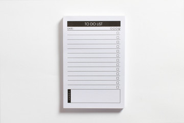 Blank to do list pocket planner with checklist for checkmarks isolated on white background