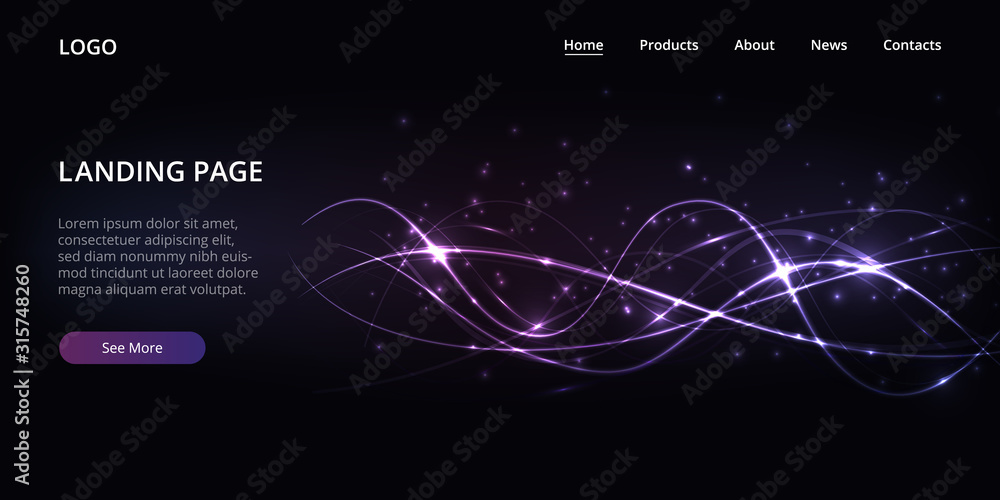 Aufkleber landing page website template design. vector illustration concept of web page design for website. mo