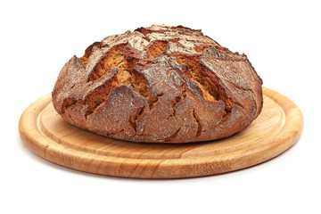 Freshly Baked Homemade Bread, isolated on white background