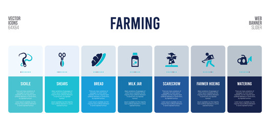 web banner design with farming concept elements.