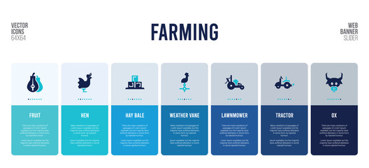 web banner design with farming concept elements.