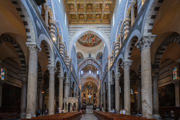 Fototapeta na wymiar Pisa Cathedral Interior, Piazza dei Miracoli, Pisa, Tuscany, Italy