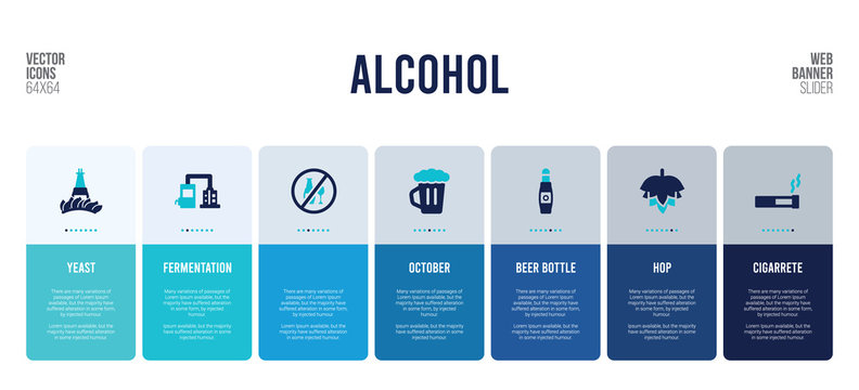 web banner design with alcohol concept elements.
