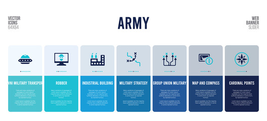 web banner design with army concept elements.