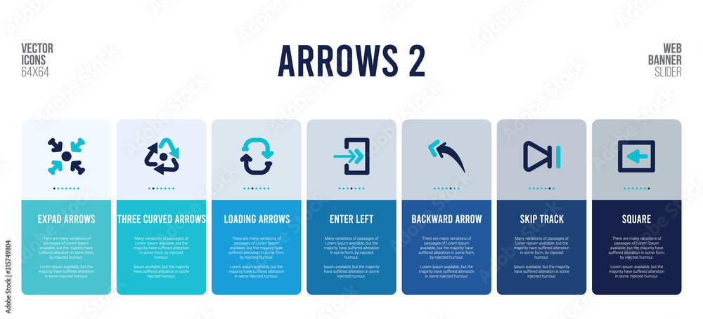 Poster web banner design with arrows 2 concept elements.