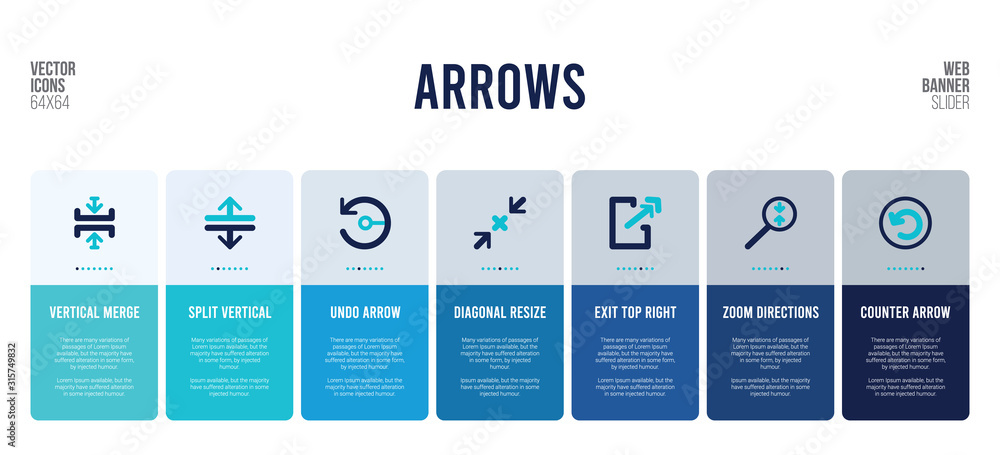 Poster web banner design with arrows concept elements.