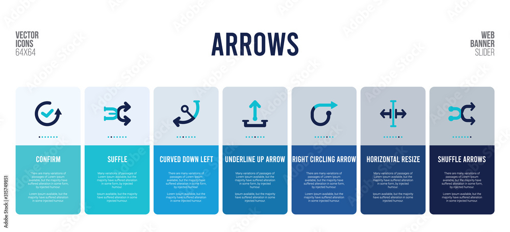 Poster web banner design with arrows concept elements.
