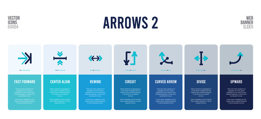 web banner design with arrows 2 concept elements.