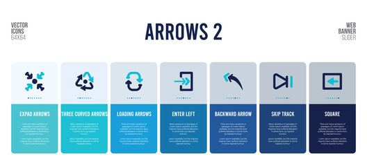 web banner design with arrows 2 concept elements.