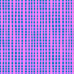 Vector image of curvy pink-blue squares. Seamless background for design, wrapping paper and wallpaper.