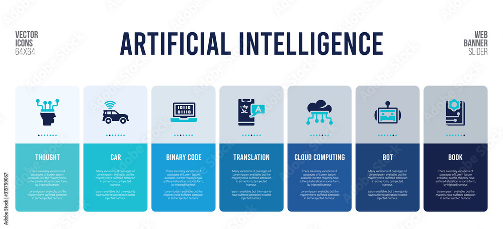 Poster web banner design with artificial intelligence concept elements.