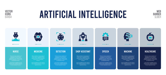 web banner design with artificial intelligence concept elements.