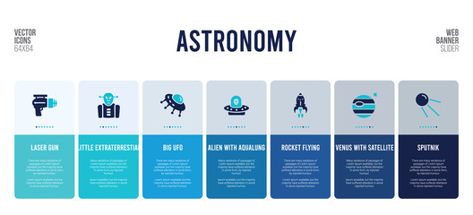 web banner design with astronomy concept elements. © zaurrahimov