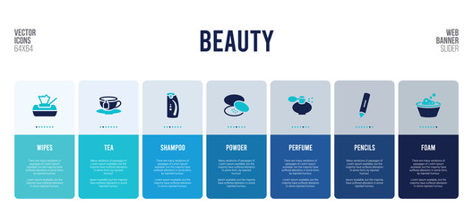web banner design with beauty concept elements.