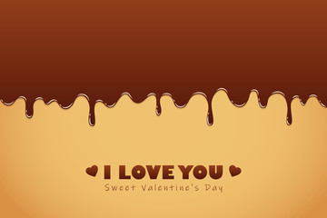 sweet melting chocolate icing for valentines day vector illustration EPS10