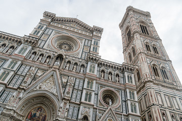 Fototapeta premium Detail of Cathedral Church Duomo basilica di santa maria del fiore in Florence, Italy