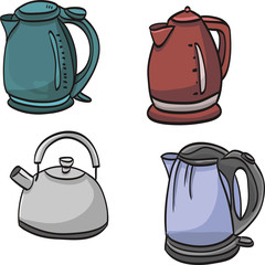 four different teapot collection