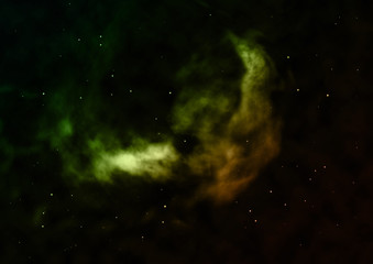 Being shone and star field against space.