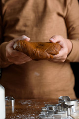 The process of making desserts. Cream cakes, muffins, cookies, groceries. The kitchen and confectioner makes desserts. Sweets.