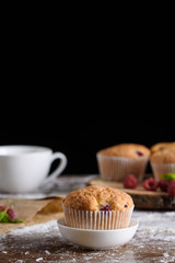 The process of making desserts. Cream cakes, muffins, cookies, groceries. The kitchen and confectioner makes desserts. Sweets.