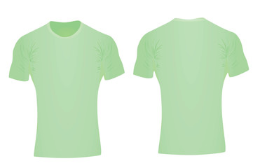Green tight t shirt. vector illustration