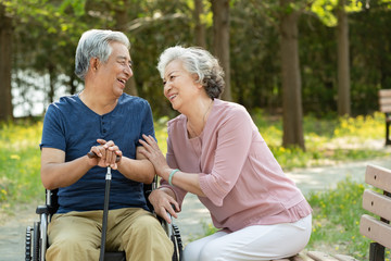 Elderly couple in the park