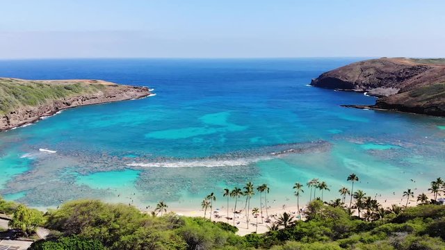 Aerial View of a Hanauma Bay, Oahu, Hawaii