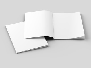 Magazine with open cover. Vertical A4 format. 3d illustration.