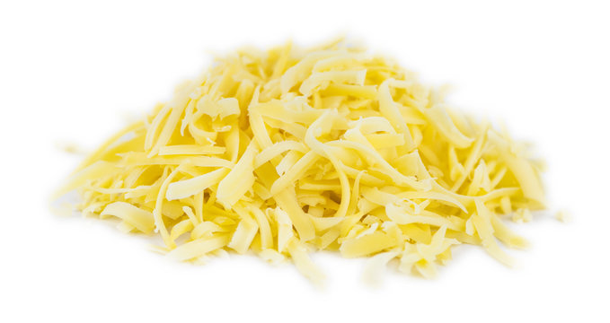 Grated Cheese isolated on white background