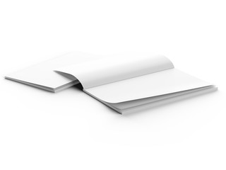 Magazine with open cover. Vertical A4 format. 3d illustration.