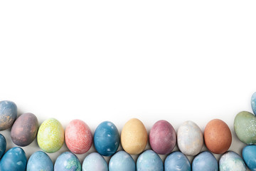Fototapeta na wymiar Different easter eggs on white background