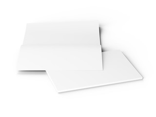 Magazine with open cover. Vertical A4 format. 3d illustration.