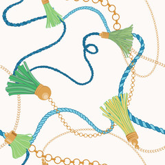 Seamless Retro Vintage Vector Tassels