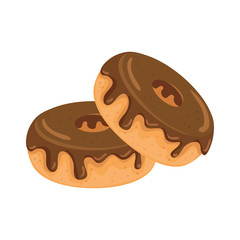 set of delicious sweet donut bakery icon