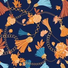 Seamless Vector Tassel Fashion Background