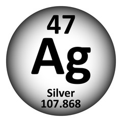 Periodic table element silver icon.