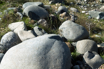 Gray stones and rocks