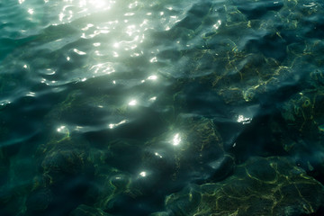 Sea water sparkling in sunlight