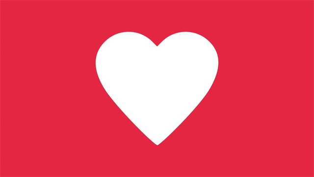 Heart Beat Animation footage isolated on white background with alpha channel 4k 3840x2160 , red heart icon symbol , creative design for valentines day