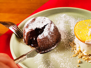 chocolate fondant with ice cream