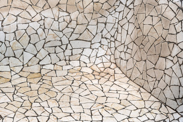 Marble mosaic texture background. Broken tiles joined
