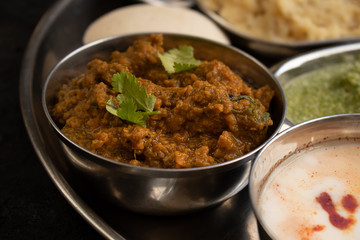 Indian spinach and lentils in a small serving bowl
