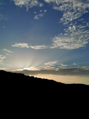 Panoramic view of colorful sunrise 
