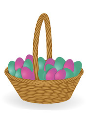 Fototapeta na wymiar Easter basket with eggs 2.