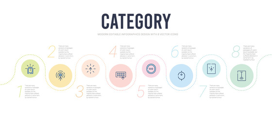 category concept infographic design template. included word, select, scroll, hold, typing, busy icons