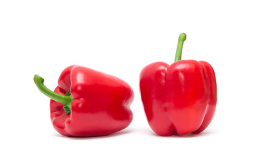 red sweet pepper isolated on white background.